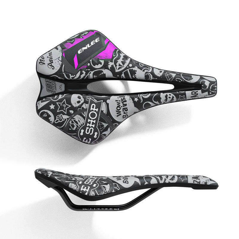 ENLEE Bicycle Seat Saddle MTB Road Bike Saddle Mountain Bike Racing Saddle PU Breathable Soft Seat Ergonomic Cushion-WAYBIKER