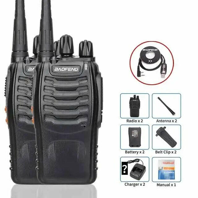 1/ 2PCS Baofeng BF-888S Walkie Talkie 888s UHF 5W 400-470MHz BF888s BF 888S H777 Long Range Two Way Radio For hunting hotel-WAYBIKER