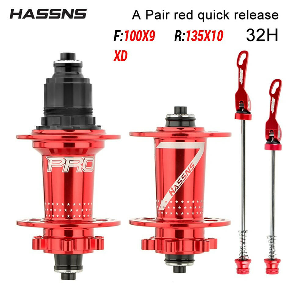 HASSNS PRO7 Bicycle Hub HG/XD/MS 32Holes J-Bend Spoke 4Pcs Sealed Bearing for SHIMANO Mountain Bike Freehub 8/9/10/11/12Speed-WAYBIKER