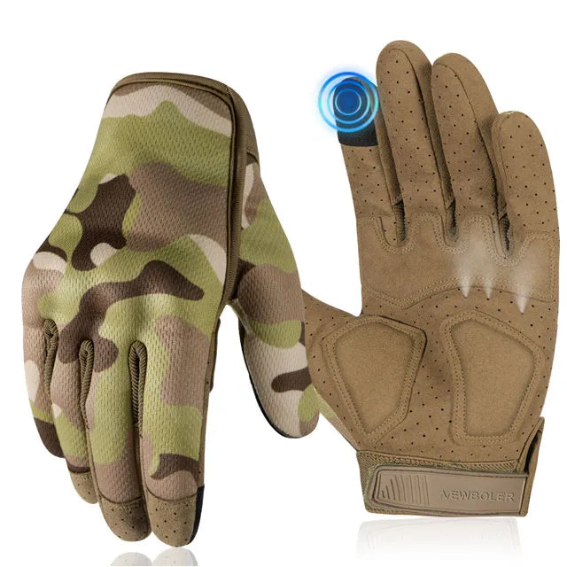 NEWBOLER Tactical Gloves Antiskid Army Military Bicycle Airsoft Motorcycle Shoot Paintball Work Gear Camo Full Finger Men Women-WAYBIKER