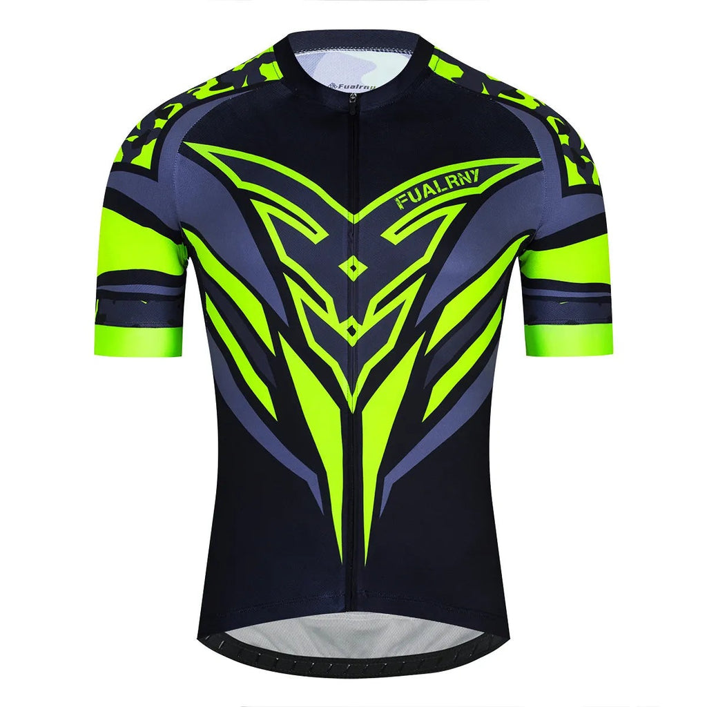 Fualrny Cycling Jersey Men Reflective MTB Road Bike Clothes Bicycle Jersey Mesh Breathable Cycling Clothing Summer Bike Jersey-WAYBIKER