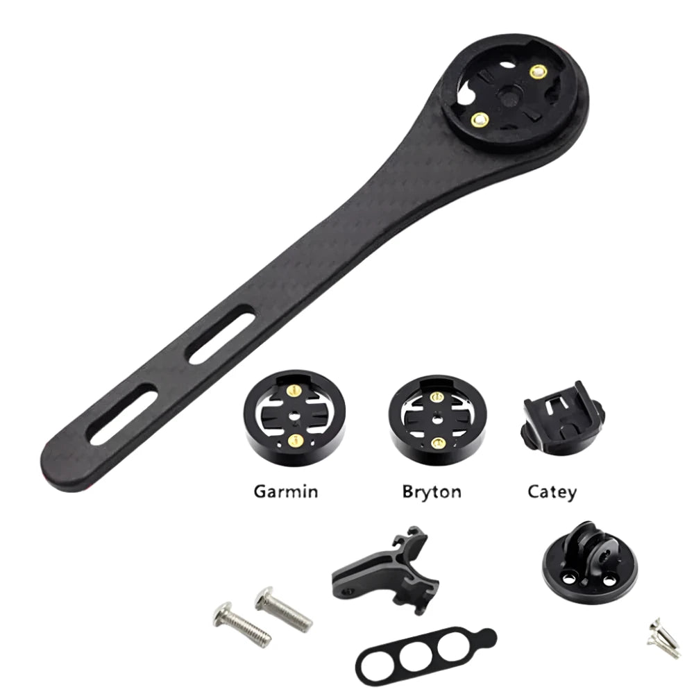 NEW Carbon Fiber Bicycle Road Bike Cycling MTB Computer Stopwatch Speedometer Mount Holder For Garmin Cateye Bryton  Gopro-WAYBIKER