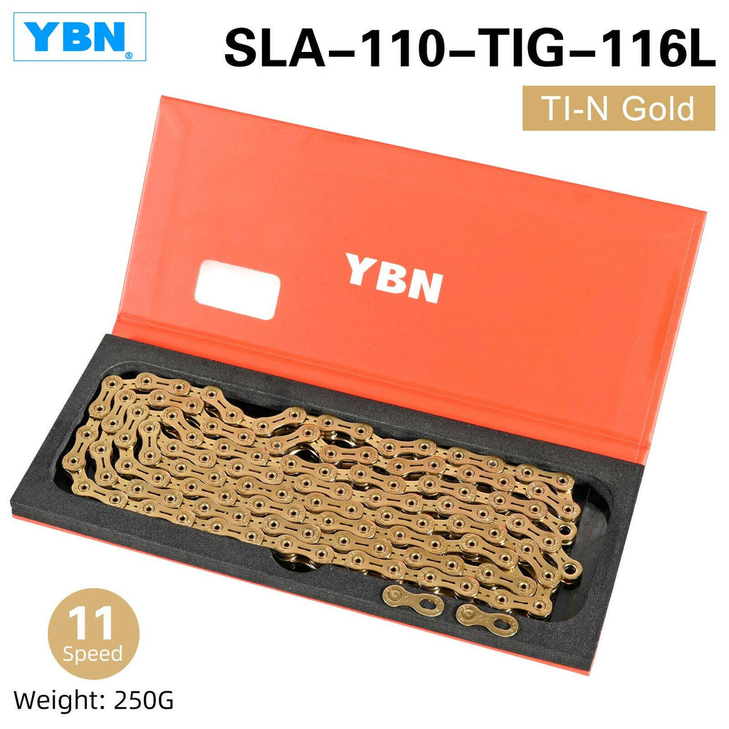 Mountain Road Bicycle Hollow Chain X12L X10 X10sl X9sl X11sl  9 10 11s12S Gold Black 126L Long Suitable for SHIMANO and SRAM-WAYBIKER