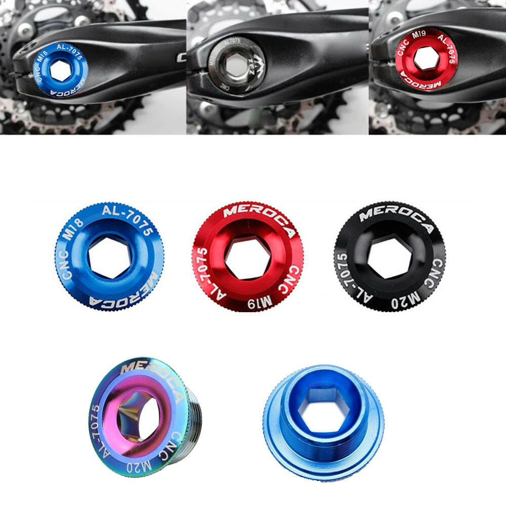 M18/M19/M20 Bicycle BB bolts Bottom Bracket Aluminum alloy CNC Crankset Nut Crank Cap Crankset Screws Crank Arm Fixing Bolt-WAYBIKER