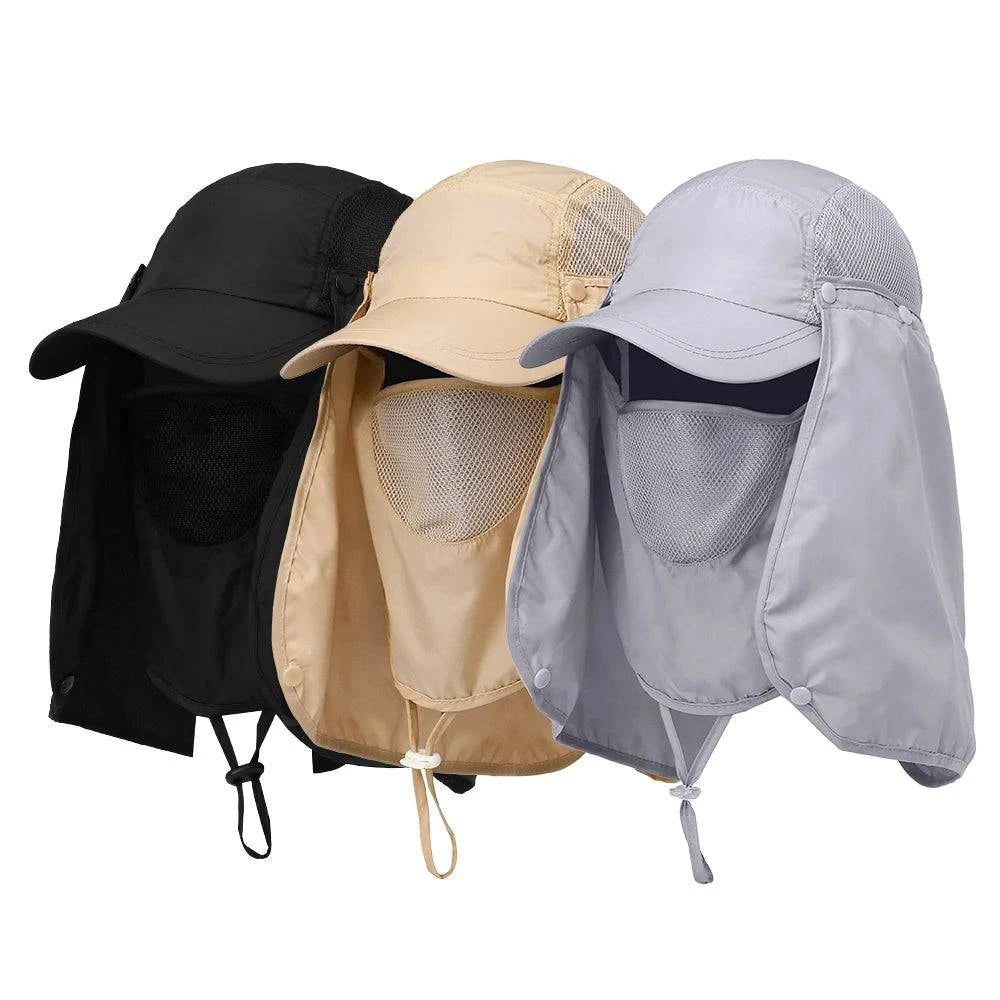 Outdoor Sport Hiking Visor Hat UV Guard Face Neck Cover Fishing Sun Protection Cap For Camping Climbing-WAYBIKER