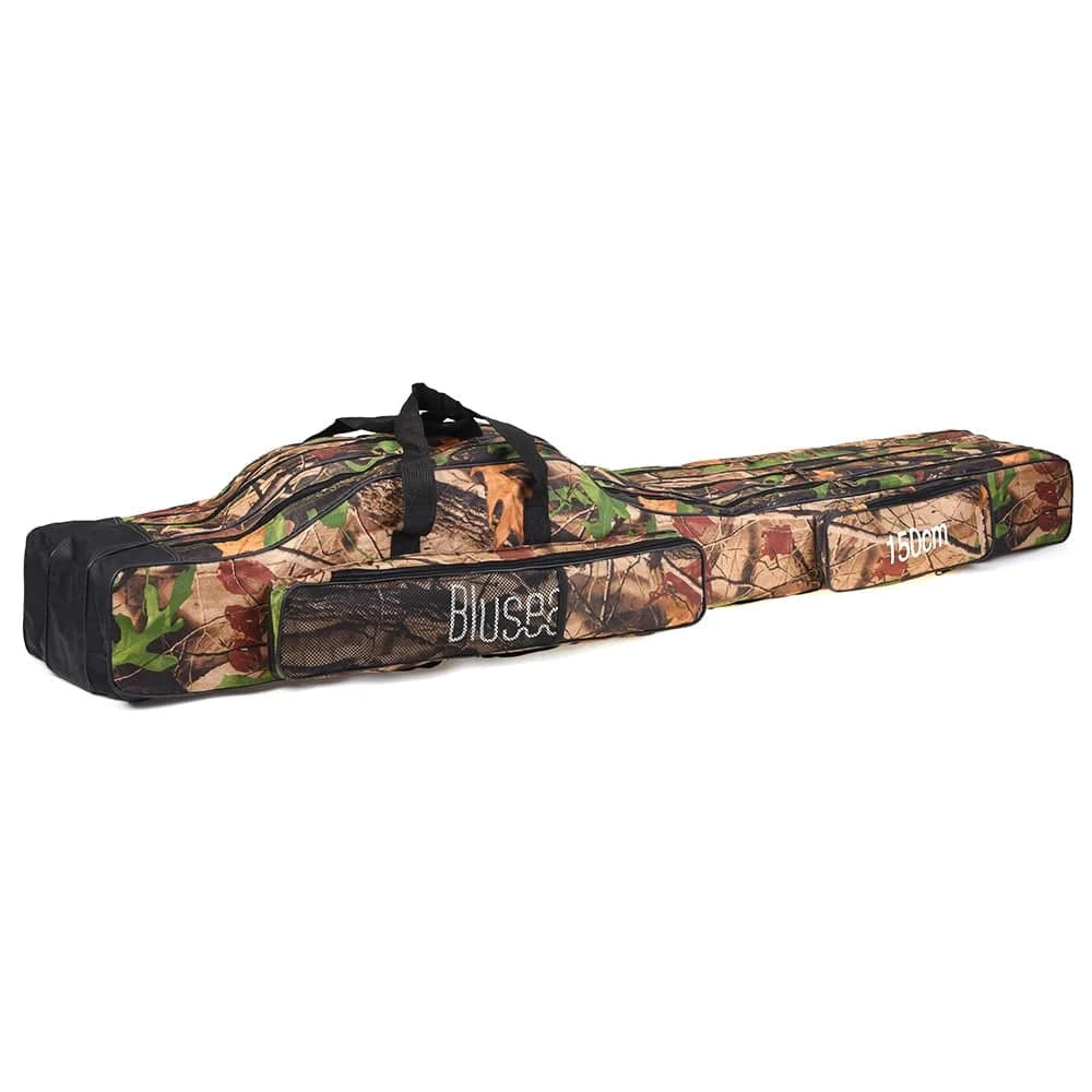 120cm/150cm 3 Layers Fishing Bag Portable Folding Fishing Rod Reel Bag Fishing Tackle Carry Bag Case Travel Storage Bag-WAYBIKER