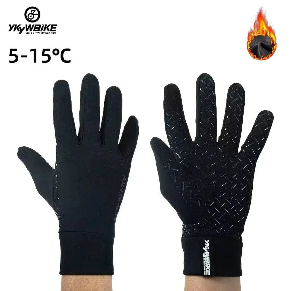 YKYWBIKE Winter Cycling Gloves Men Women Touch Screen Padded Bike Glove Water Resistant Windproof Warm AntiSlip Elastic Running-WAYBIKER