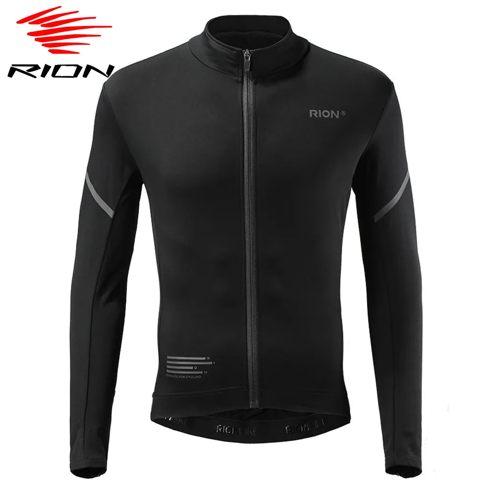 RION Winter Man Cycling Jersey MTB Jerseys Road Bike Shirts  Bicycle Clothing Long Sleeve Motorcross T-Shirt Windbreaker Fleece-WAYBIKER