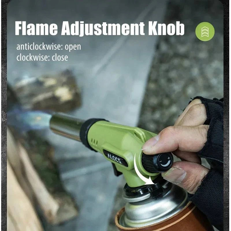 ALOCS Gas Butane Torch Flame Refillable Kitchen Lighter Burner Fire Starter for BBQ Cooking Baking Camping-WAYBIKER