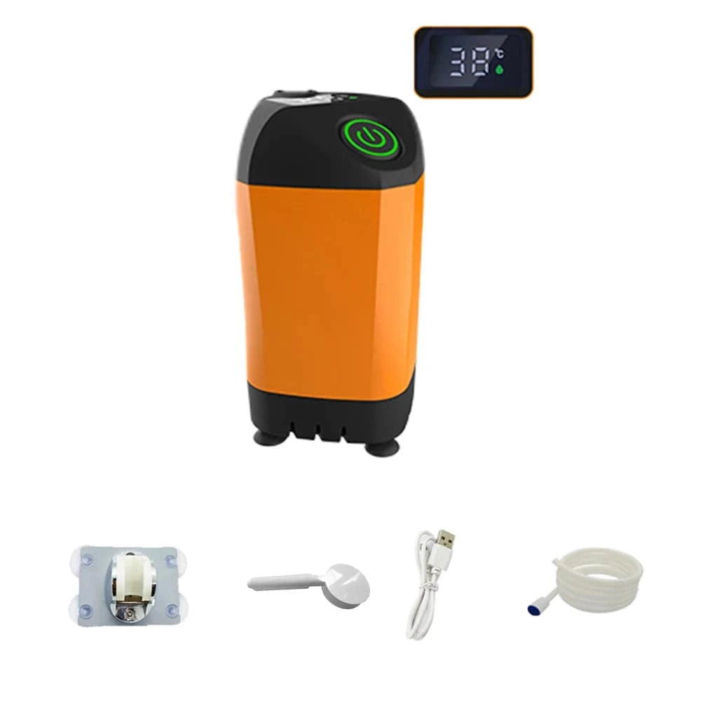 Outdoor Camping Shower Portable Electric Shower Pump Waterproof with Digital Display for Camping Hiking Travel Pet Watering-WAYBIKER