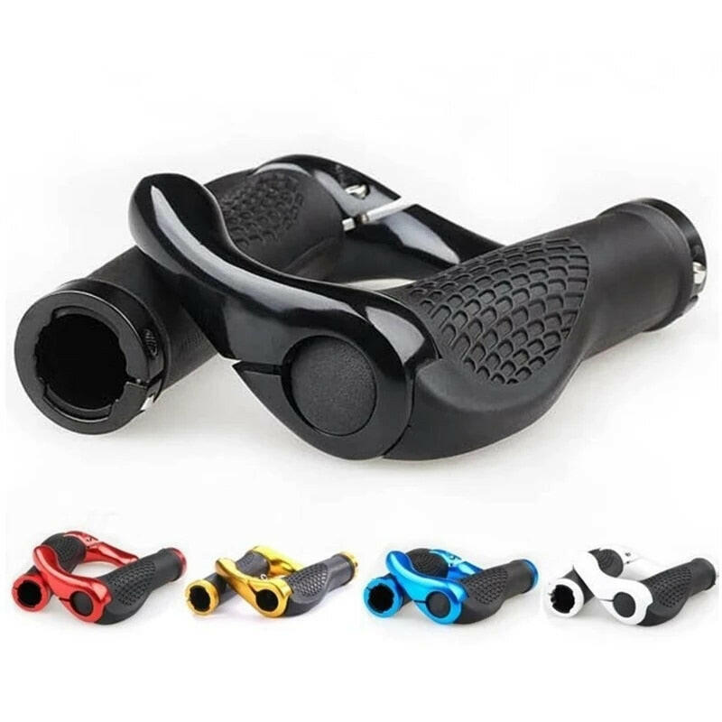 Bicycle Grip Handlebar End Cap Aluminium Alloy Lock Mountain Handle Bar Grip Trek Bike Anti-Skid Rubber Bicycle Skid-Proof Grips-WAYBIKER