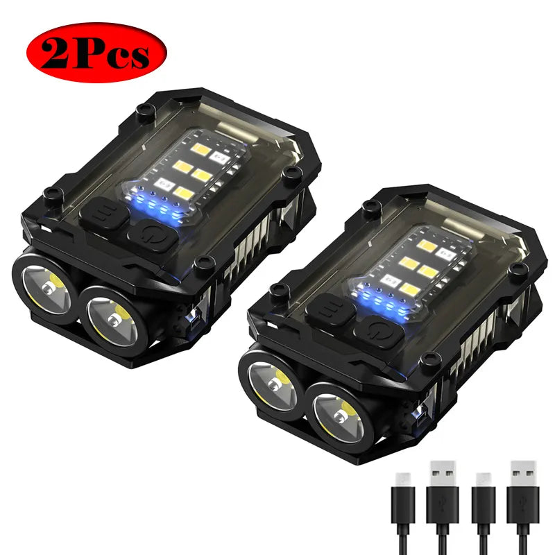 Multifunctional Mini EDC Keychain Light USB Rechargeable Flashlight With Tail Magnet Outdoor Waterproof Work Light Camping Lamp-WAYBIKER