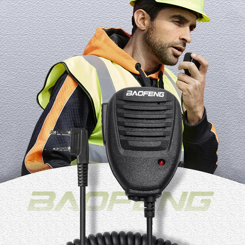 IP54 Waterproof Microphone Walkie Talkie Tangent Mic Shoulder Speaker PTT for Kenwood Baofeng UV-5R UV82 RT622-WAYBIKER