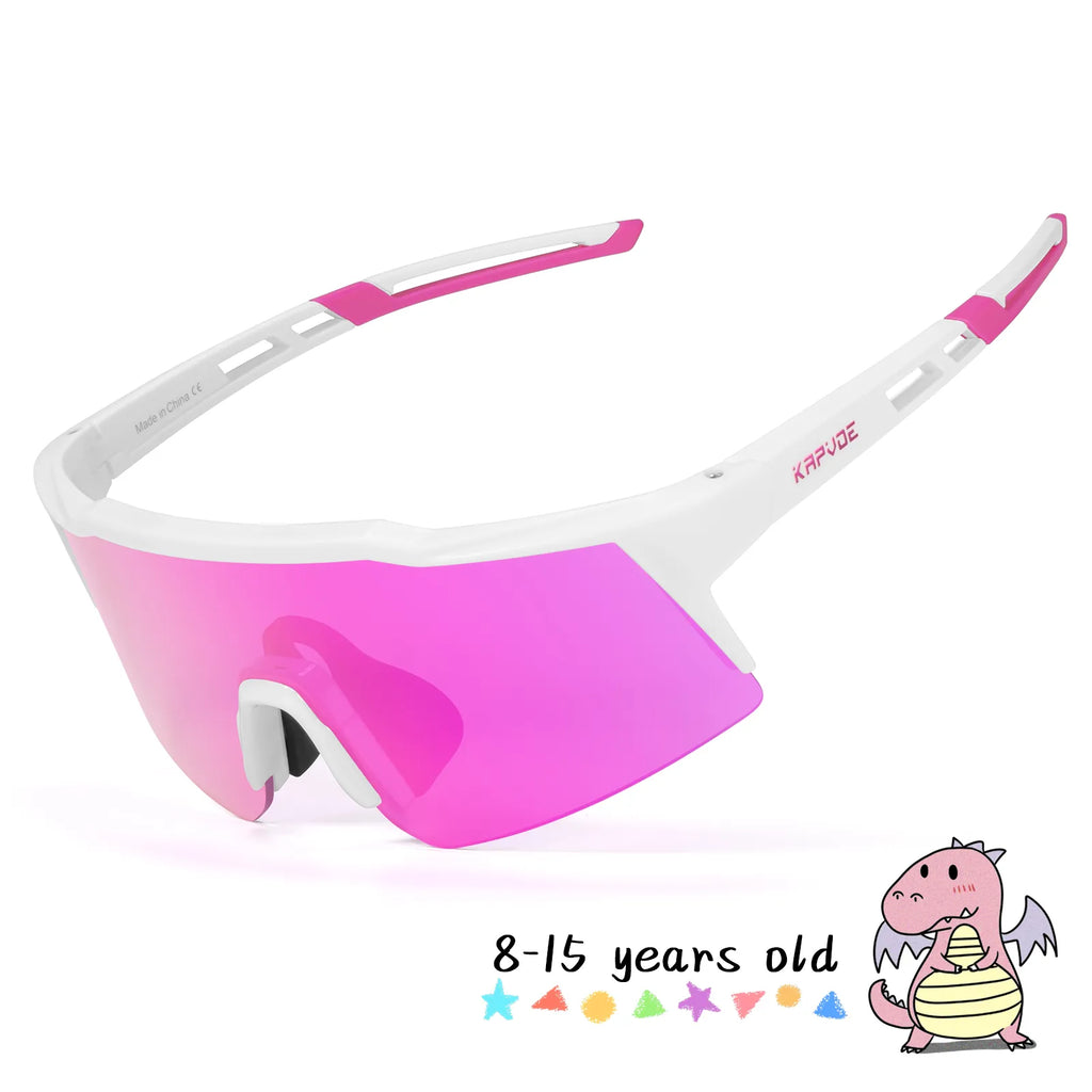Kapvoe Child Photochromic Sports Sunglasses Cycling Glasses Kids UV400 Boys Bike Skating for Girls Outdoor Bicycle Protectionon-WAYBIKER