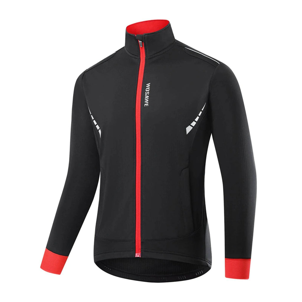 Men Winter Cycling Jacket Windproof Thermal Fleece Bike Jacket for Mountain Biking Running Skiing Hiking-WAYBIKER