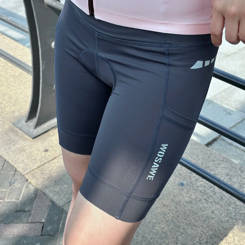 WOSAWE Simple Design Girls Road Bike Racing Series Fashion Padded Women Cycling Shorts-WAYBIKER