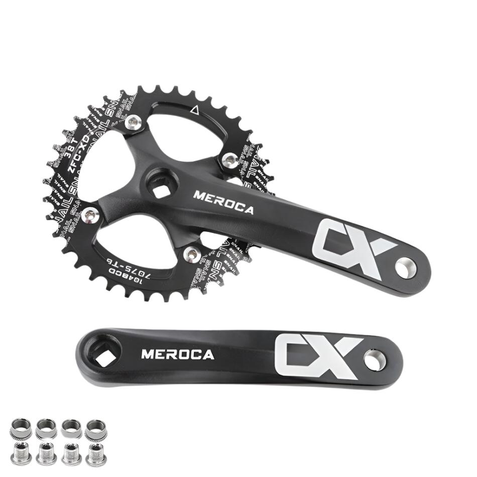 MEROCA CX Square Hole Bicycle Crankset 104BCD Aluminum Alloy IXF Square Hole Mountain Bike Crankset 170mm 32T/34T/36T/38T/40T/42-WAYBIKER