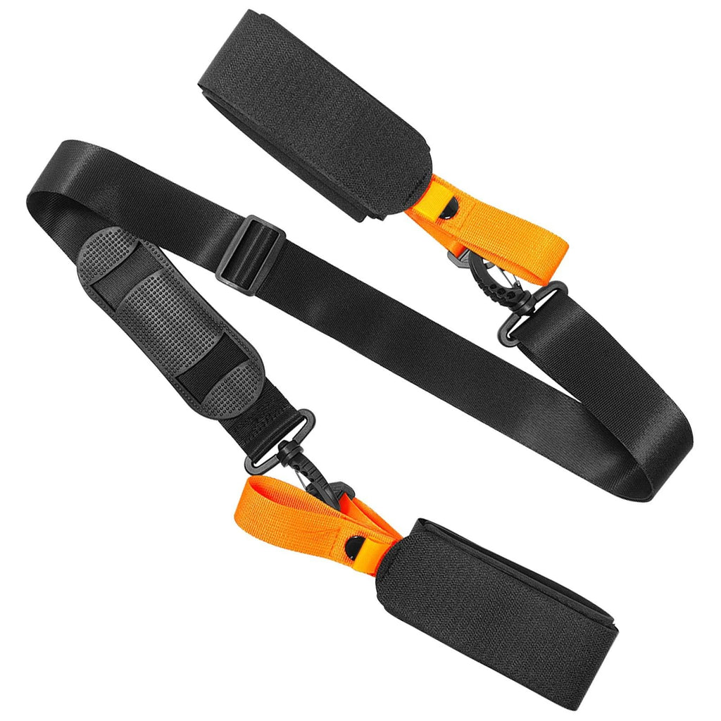 Ski Pole Carrying Strap Adjustable Ski Pole Shoulder Strap Skiboard Fixed Strap with Ant-Slip Pad-WAYBIKER
