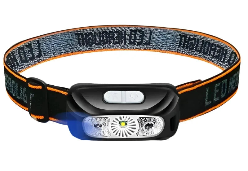 Mini LED Sensor Headlamp Body Motion Headlight Built-in Battery USB Rechargeable Outdoor Waterproof Camping Torch Lights-WAYBIKER