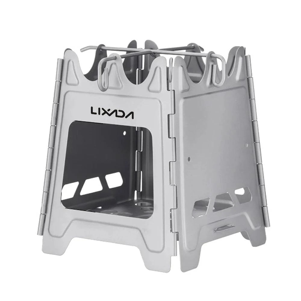 Outdoor Wood Stove Mini Fire Pits Foldable Stainless Steel Bonfire Stove Hinge Wood Burning Stove for Camping Hiking Picnic-WAYBIKER