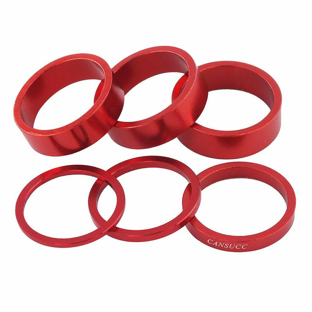 6pcs/set Aluminum Alloy Bike Headset Washer Mountain Bicycle Front Fork Washer Bike Stem Handlebar Spacers Ring Gasket-WAYBIKER