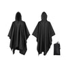 3-in-1 Waterproof Rain Poncho Lightweight Hooded Rain Coat Picnic Mat Blanket Sun Shelter for Outdoor Camping Hiking Climbing-WAYBIKER