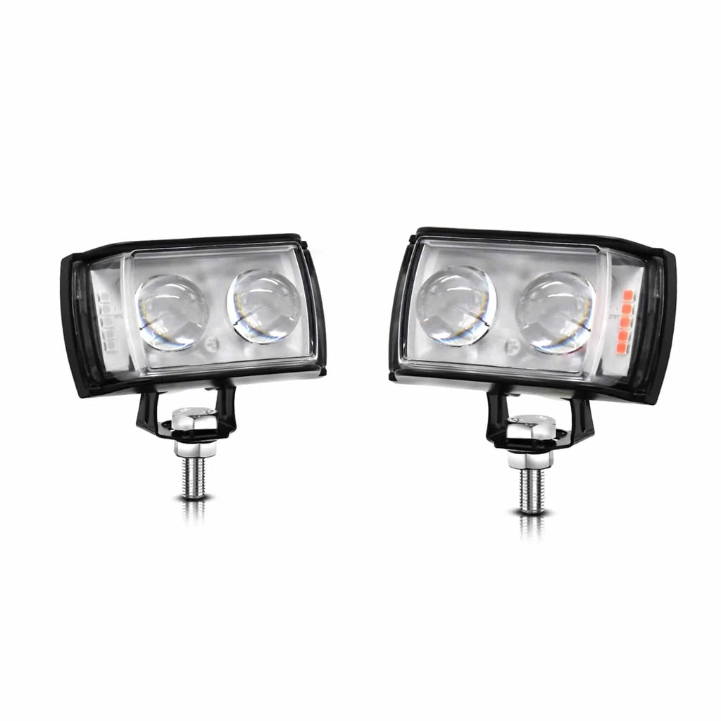 2pcs/set Motorcycle LED Driving Lights 60W 6000LM 6000K/3000K Super Bright Spotlights Waterproof Fog Lights for Tractors Trucks-WAYBIKER