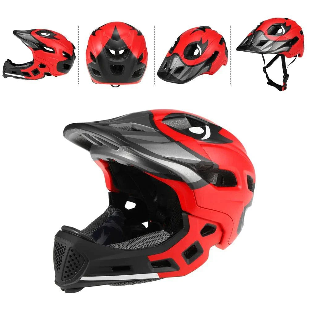 Kids Detachable Full Face Helmet Children Sports Safety Helmet for Cycling Skateboarding Roller Skating Cycling Equipment-WAYBIKER