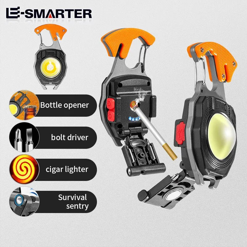 Mini LED Flashlight Work Light Portable Pocket Flashlight Keychains Torch USB Rechargeable For Outdoor Camping Fishing Lamp-WAYBIKER