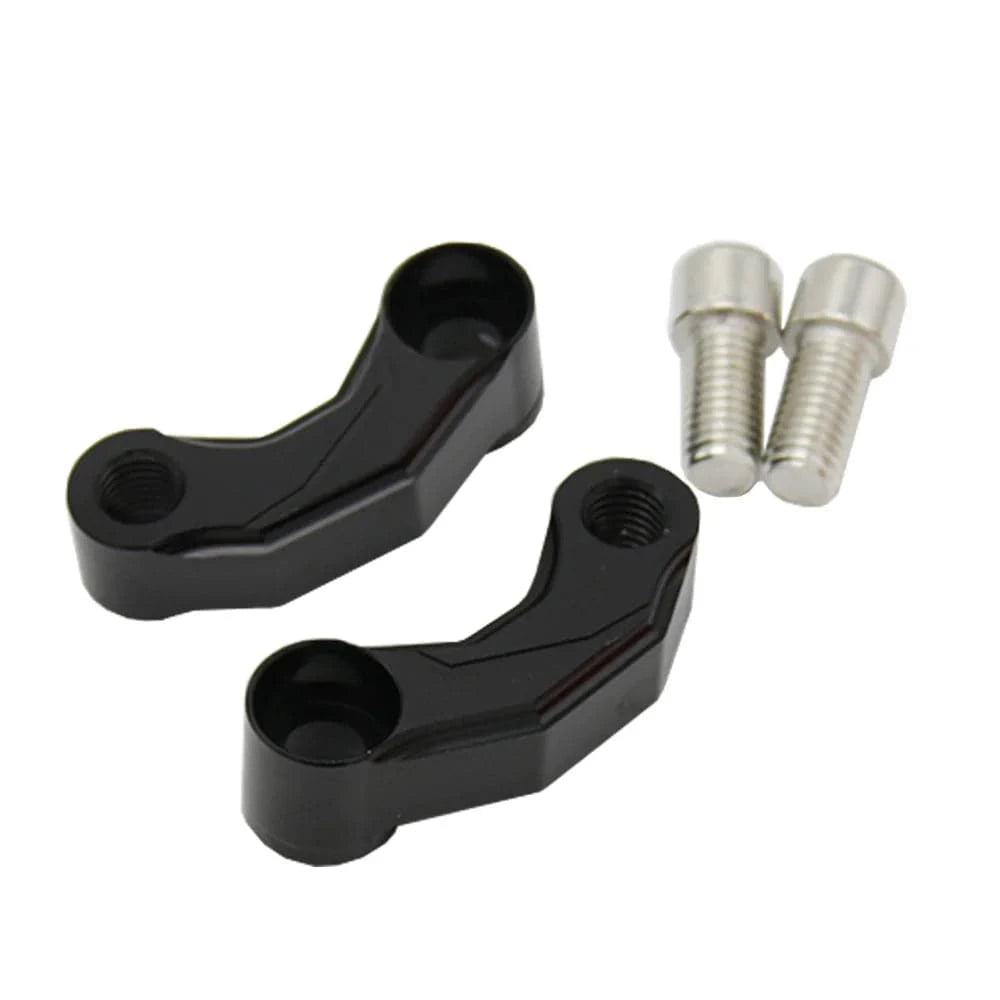 Motorcycle Mirror Riser Extender Adaptor Handlebar Mount Mirror Riser Extenders Spacers Extension Adapter-WAYBIKER