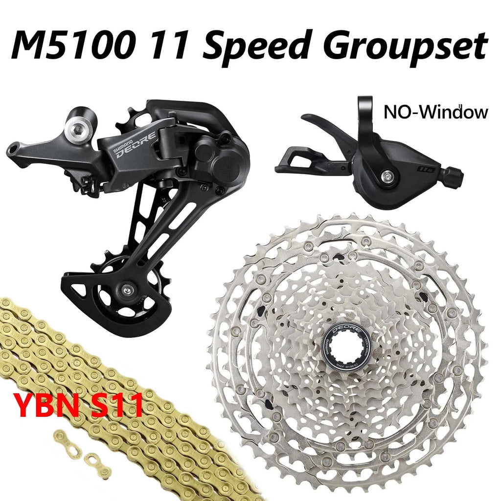 SHIMANO Original DEORE M5100 11 Speed groupset 11-51t 4 kit SL/RD/CS-M5100 HG601 Chain MTB 11S GROUPSET-WAYBIKER