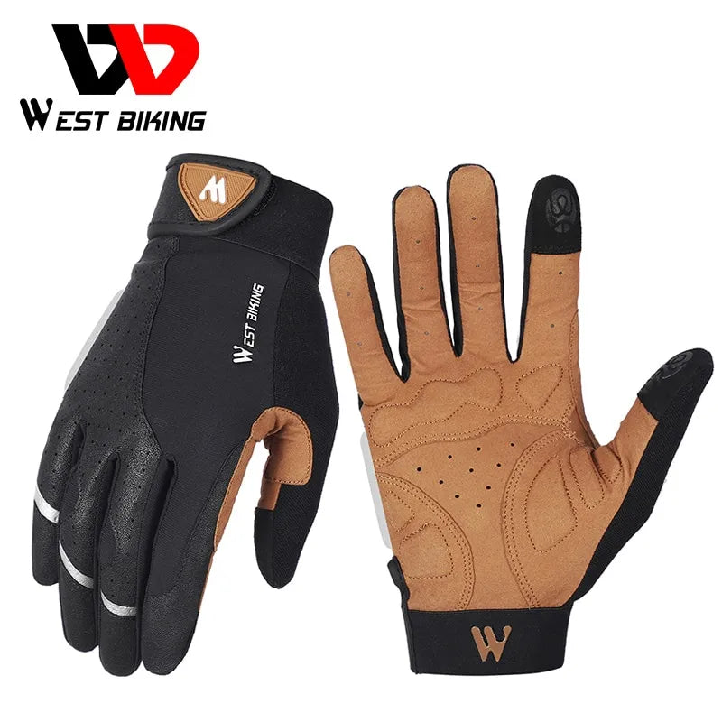 WEST BIKING Cycling Gloves Winter Full Finger MTB Bicycle Sports Gloves Men Women Spring Autumn Gym Motorcycle Gloves-WAYBIKER