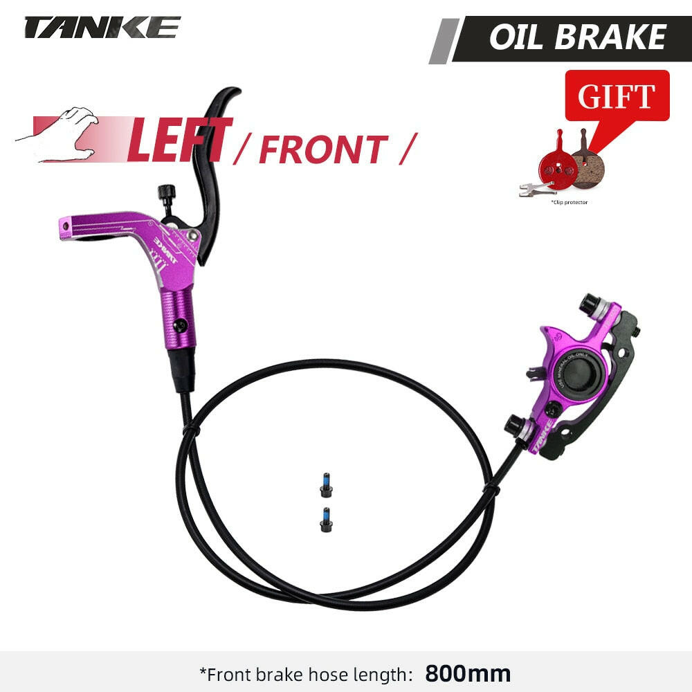TANKE MTB Bike Hydraulic Disc Brake Set 160mm Rotors Oil Calliper Plate Front Rear Mountain Bicycle Clamp 22.2mm Handle A Pillar-WAYBIKER