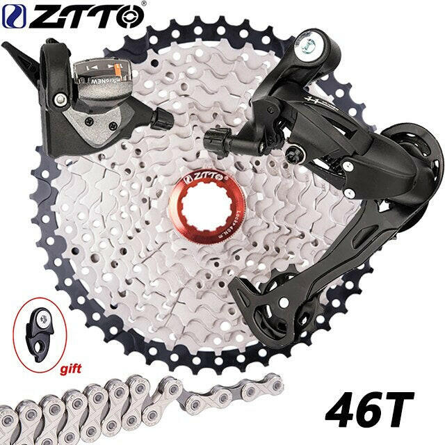 SUNSHINE MTB 11 Speed Groupset Bicycle K7 Cassette HG Hub Gear 11V Chain 1X11S Mountain Bike Shifter Rear Derailleur Long Cage-WAYBIKER