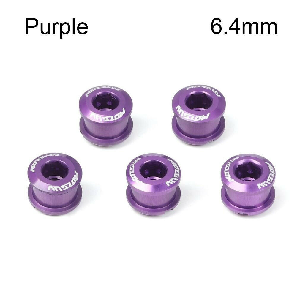 5Pcs MTB Bicycle Chainwheel Screws Cycling Chainring Wheel Bolt Alloy 7075 4.9mm/6.4mm Road Bike Disc Screws for Crankset Parts-WAYBIKER