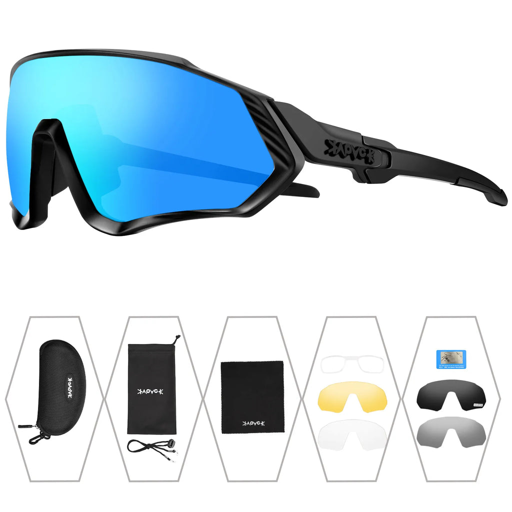 Kapvoe Cycling Glasses Polarized 5 Lens Bike Sunglasses Uv400 Women Men Sport Goggle Bicycle Eyewear Riding Anti-glare Fishing-WAYBIKER