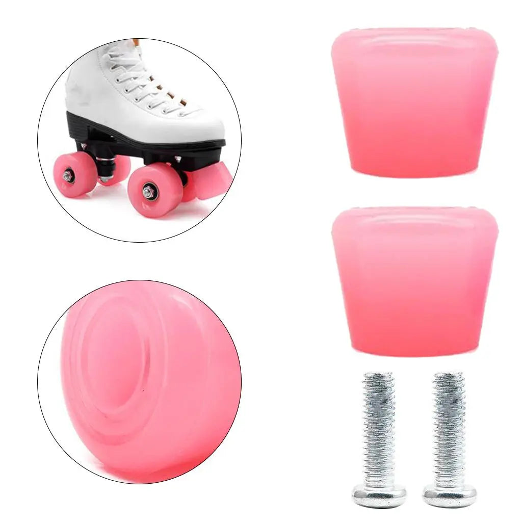 Pack of 2 Roller Skates Brake Inline Skates Roller Brake Blocks Anti-Slip Safety Toe Stoppers Skating Practice-WAYBIKER