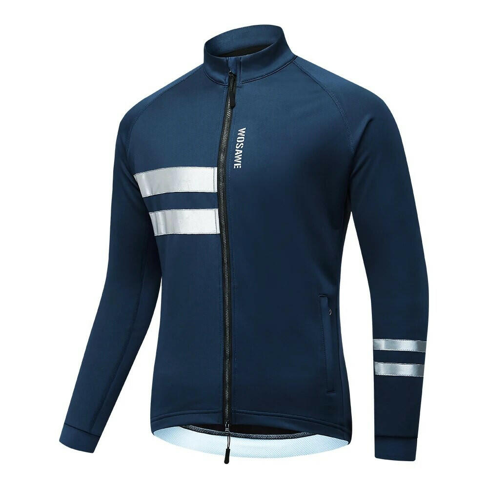 WOSAWE Softshell Cycling Jacket Winter Long Sleeve Jersey Bike Clothes Thermal Fleece MTB Bicycle Clothing Jersey for Men Women-WAYBIKER