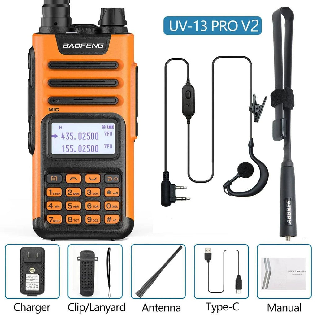 BaoFeng UV-13 PRO V2 V1 Walkie Talkie M-13 Pro Dual Band 999 Channels Type-C  Long Range UV-5R Transceiver Ham CB Two Way Radio-WAYBIKER