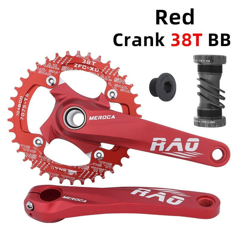 MEROCA Bicycle Crankset 170mm Forging Crank Narrow Wide teeth 104BCD Chainring 32/34/36/38T Chain Wheel For MTB bike crankset-WAYBIKER
