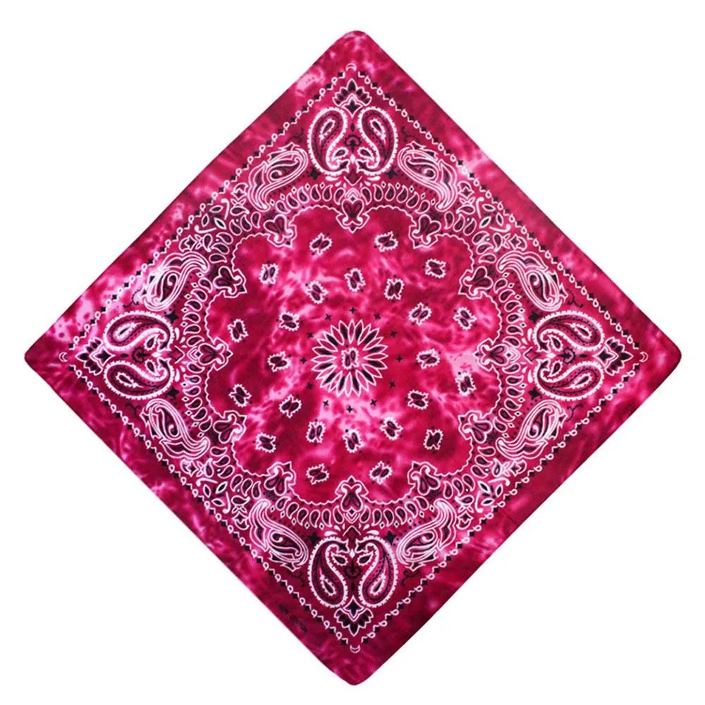 Square Scarf Hair Band Neck Scarf Cotton Bandana Hip Hop Paisley Headband Kerchief Neck Wrap Cashew Tie-dye Seamless Scarves DIY-WAYBIKER