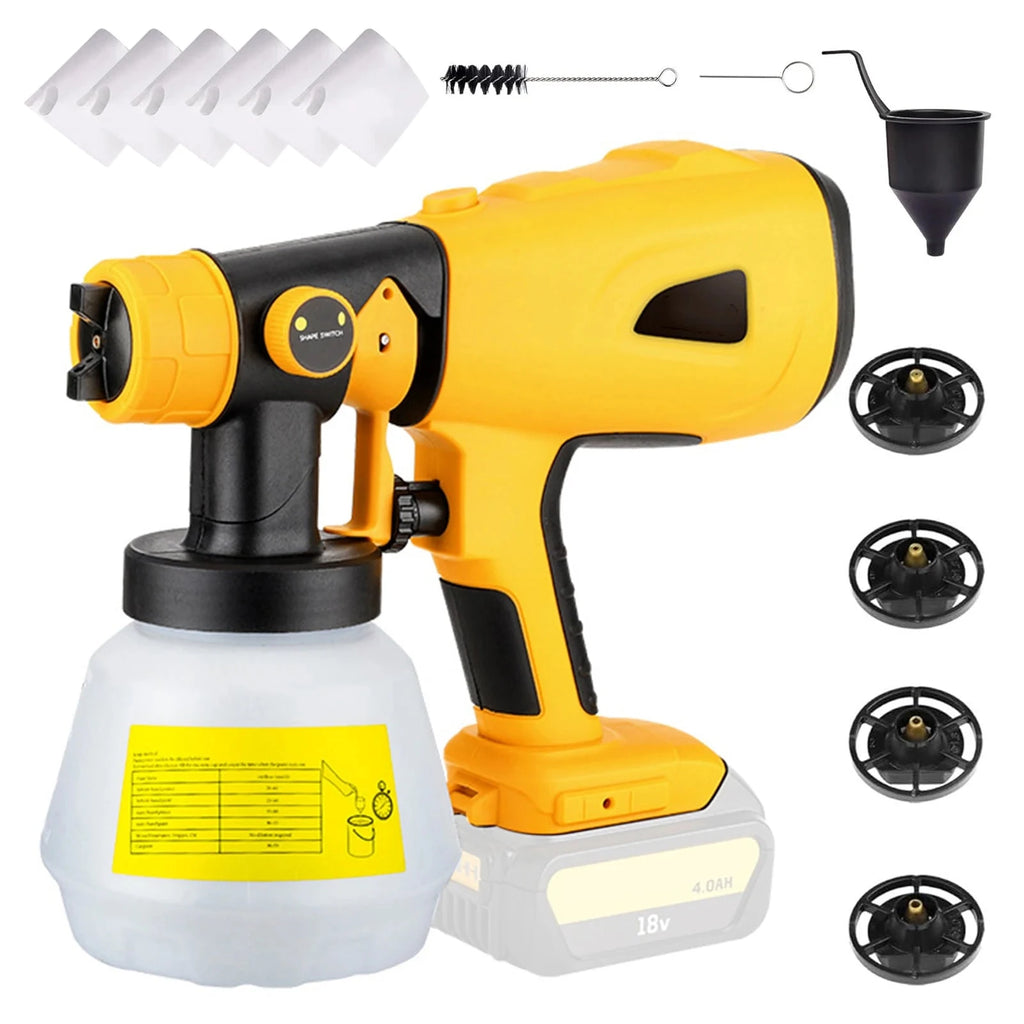 Cordless Paint Sprayer replacement for DEWALT RYOBI 20V Max Battery Handheld Electric Paint Sprayer 1000ML Container for Home-WAYBIKER