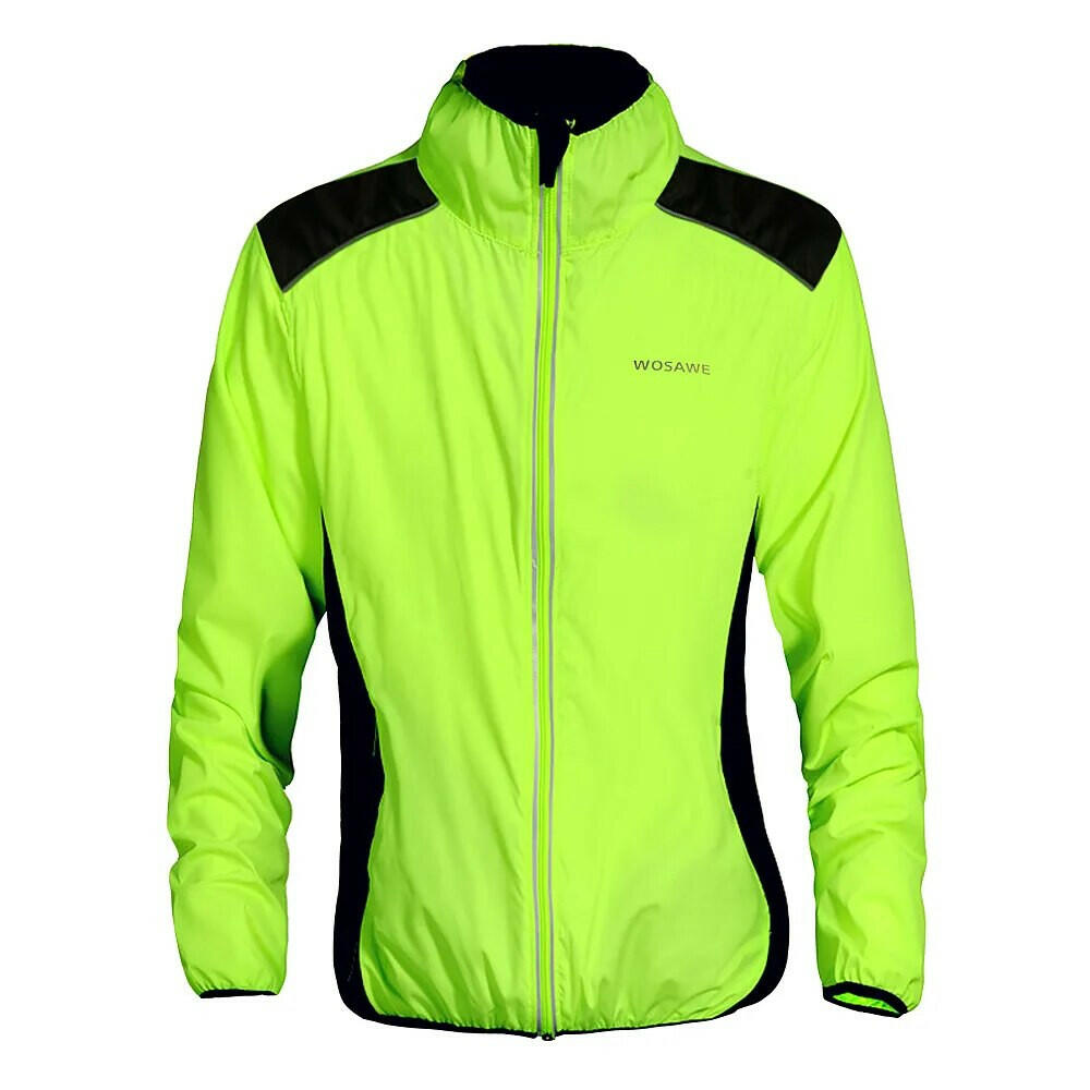 WOSAWE Cycling Jacket Reflective Motocross MTB Bicycle Bike Rain Coat Windproof Long Sleeved Jersey Sports Wear Green-WAYBIKER