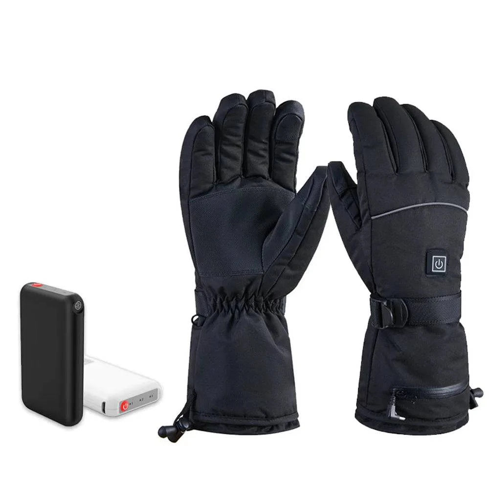 Electric Heated Gloves Waterproof Winter Gloves with 3 Heating Levels for Outdoor Sports Skiing Fishing Hunting-WAYBIKER