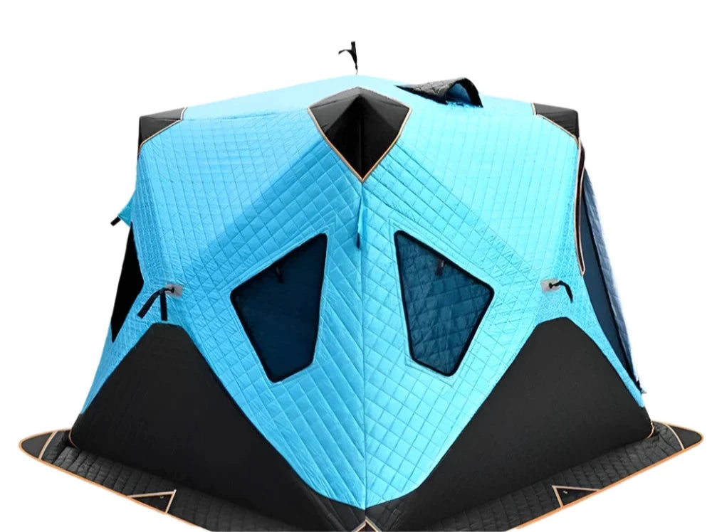 Winter Fishing Tent Thicken 4 Layer Ice Fishing Tent Winter Fishing Shelter Cold Weather Windproof Camping Tent for 2 People-WAYBIKER