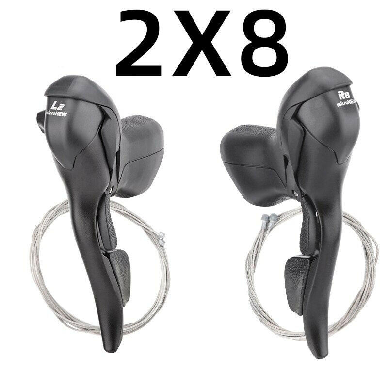 MicroNEW Road Bike Shifters 3x7 3x8 3x9 3x10 3X11Speed Brake Lever Bicycle 2x7 2x8 2x9 2x10 Speed Derailleur for Shimano-WAYBIKER