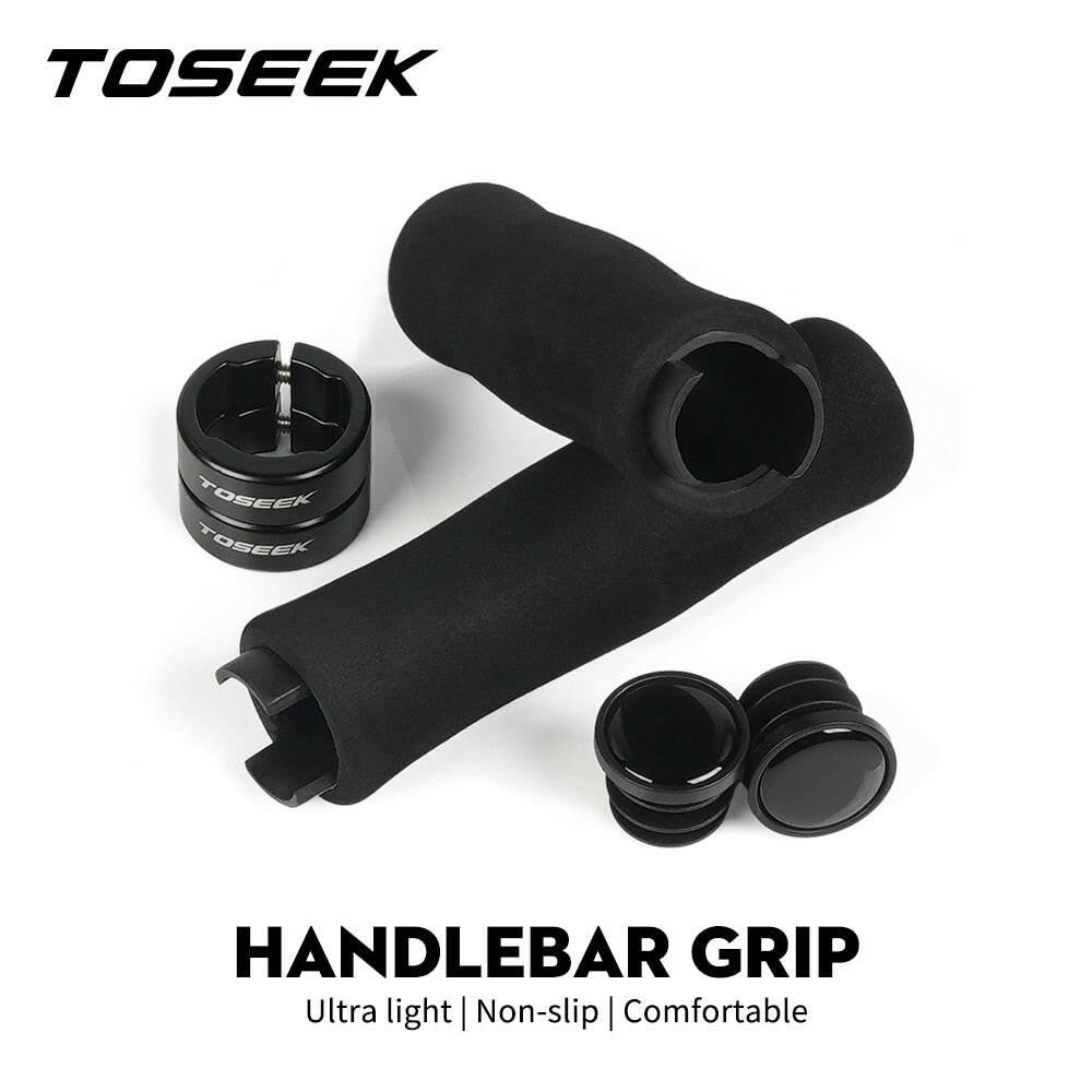 TOSEEK  Bicycle Grips Sponge Tape Cover Grips Non-slip Aluminum  Bicycle Handles MTB Cuffs Mountain Bike Grips-WAYBIKER