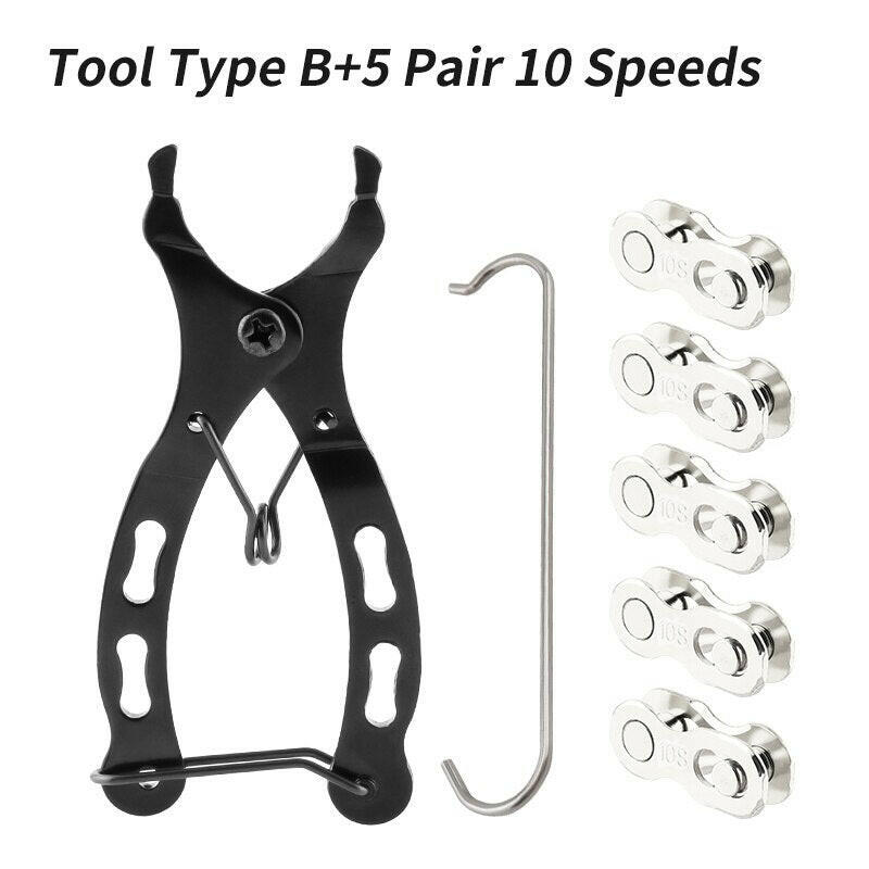 MUQZI Bicycle Chain Repair Tool Kit MTB Road Bike Chain Removal Install Plier With 5 Pairs 6 7 8 9 10 11 12 Speed Quick Link-WAYBIKER