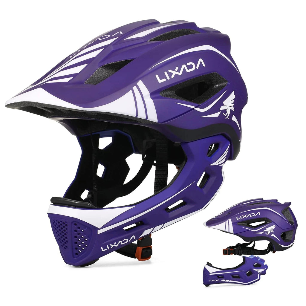 Detachable Full Face Helmet Children Sports Safety Bike Helmet Protective Gear for Cycling Skateboarding Roller Skating Scooter-WAYBIKER