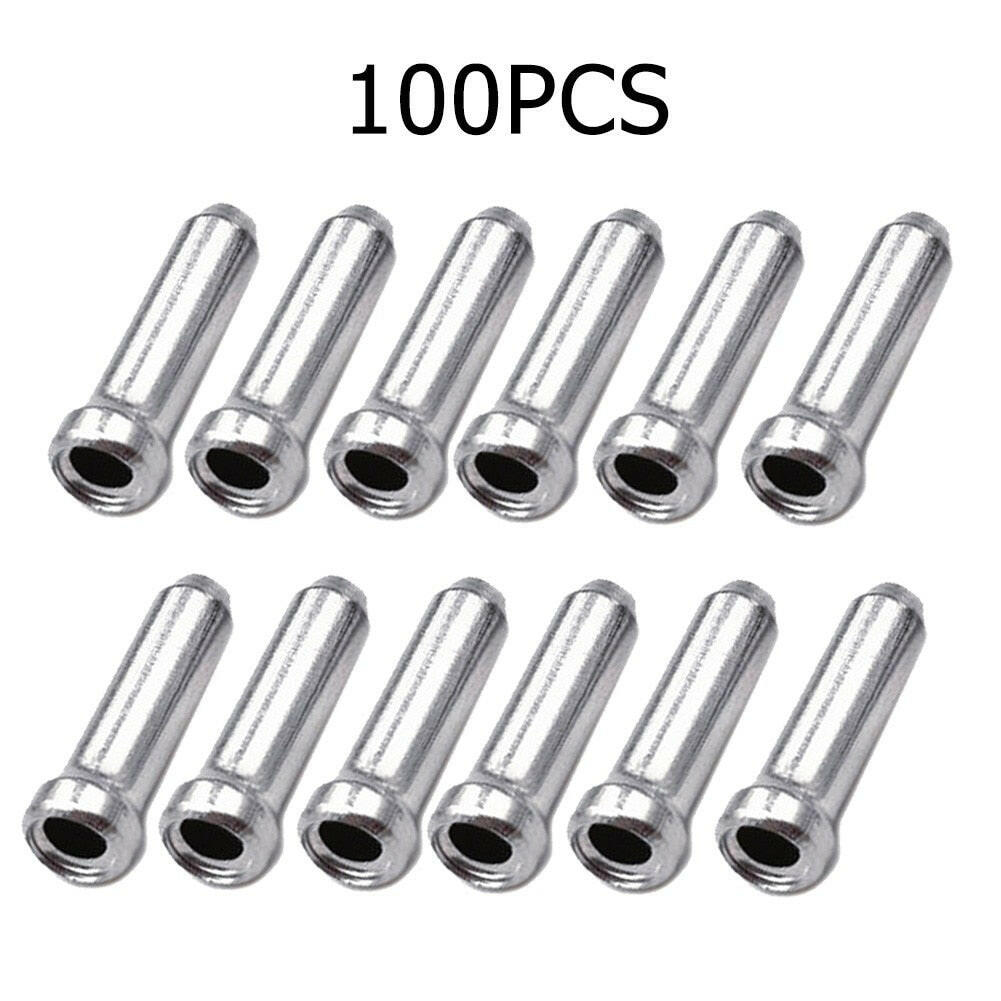 100pcs Bicycle Brake Shifter Cable Tips Aluminum Brake Line Derailleur Shift Inner Wire End Caps Tips Crimps MTB Bike Accessorie-WAYBIKER